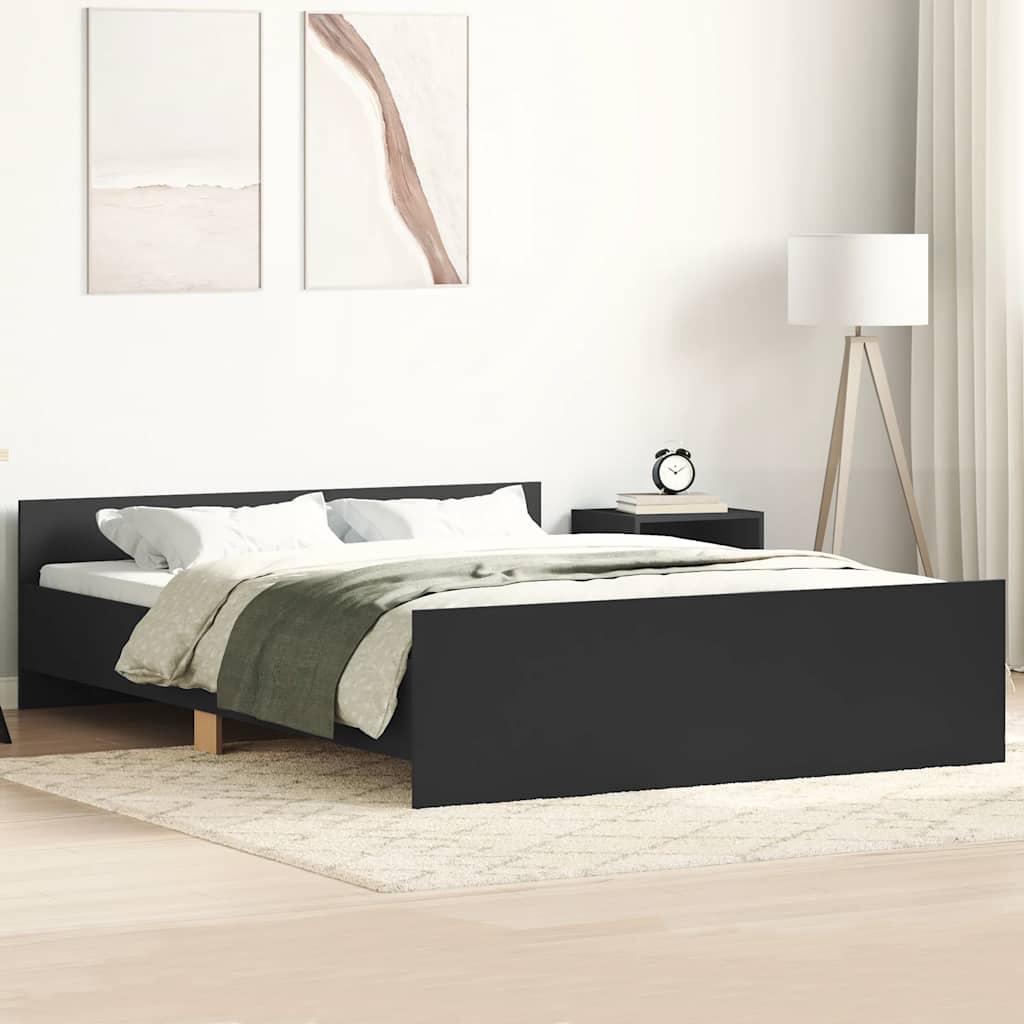 vidaXL Bed Frame without Mattress Black 140x200 cm