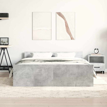 vidaXL Bed Frame without Mattress Concrete Grey 140x200 cm