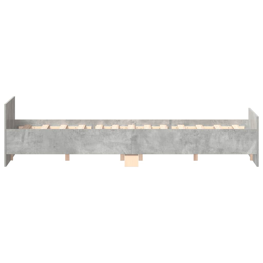 vidaXL Bed Frame without Mattress Concrete Grey 140x200 cm