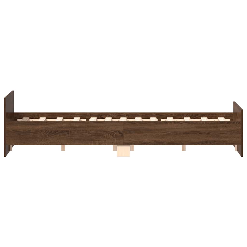 vidaXL Bed Frame without Mattress Brown Oak 140x200 cm