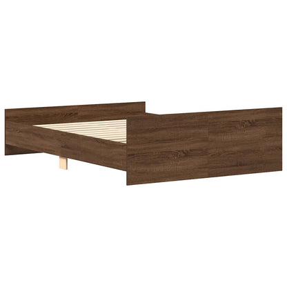 vidaXL Bed Frame without Mattress Brown Oak 140x200 cm
