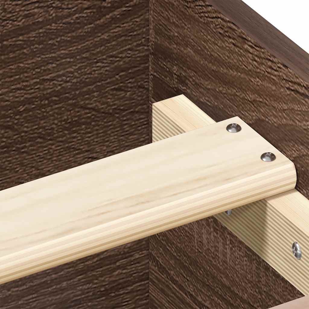 vidaXL Bed Frame without Mattress Brown Oak 140x200 cm