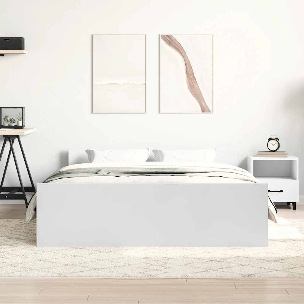 vidaXL Bed Frame without Mattress White 150x200 cm