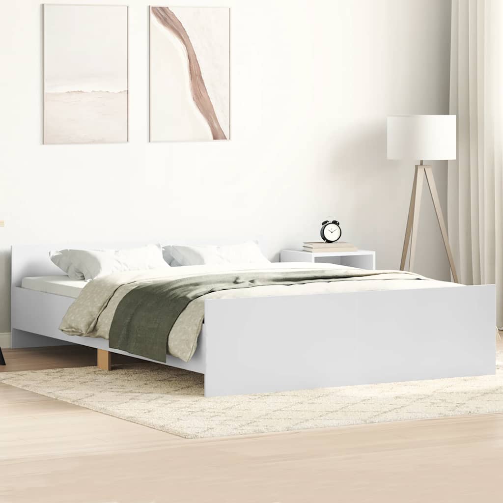 vidaXL Bed Frame without Mattress White 150x200 cm