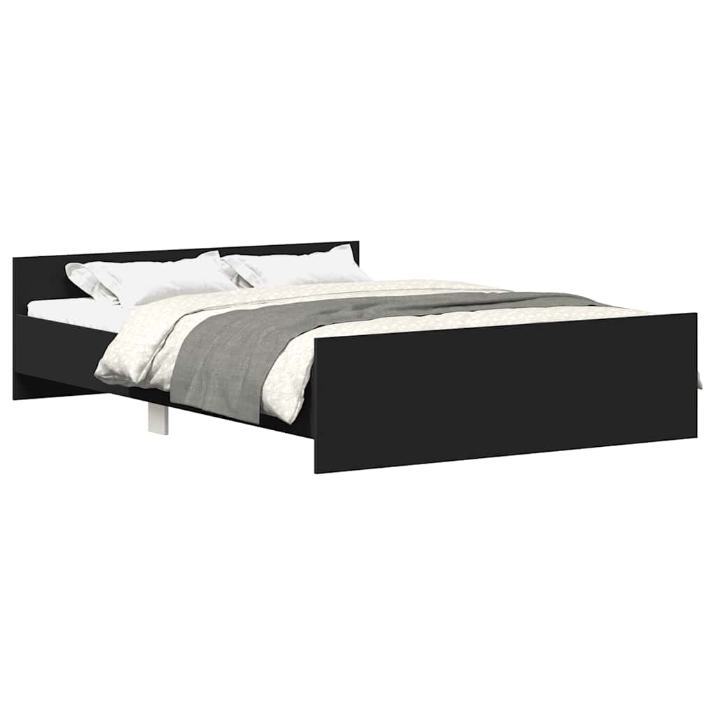 vidaXL Bed Frame without Mattress Black 150x200 cm King Size