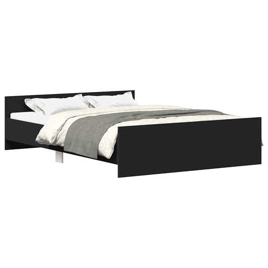 vidaXL Bed Frame without Mattress Black 150x200 cm King Size