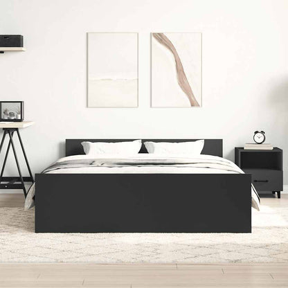 vidaXL Bed Frame without Mattress Black 150x200 cm King Size