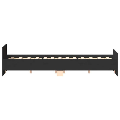 vidaXL Bed Frame without Mattress Black 150x200 cm King Size