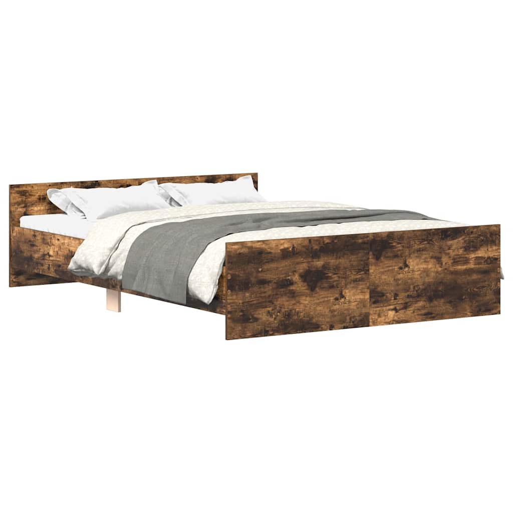 vidaXL Bed Frame without Mattress Smoked Oak 150x200 cm King Size