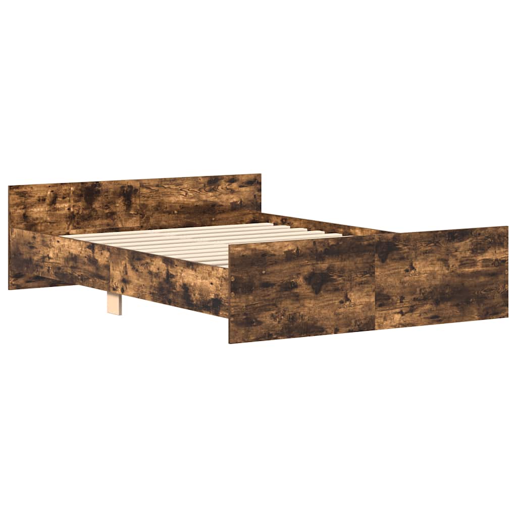 vidaXL Bed Frame without Mattress Smoked Oak 150x200 cm King Size