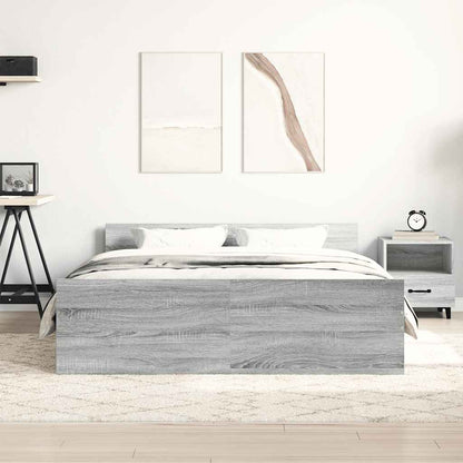 vidaXL Bed Frame without Mattress Grey Sonoma 150x200 cm