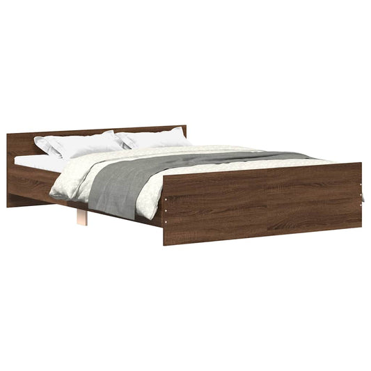vidaXL Bed Frame without Mattress Brown Oak 150x200 cm