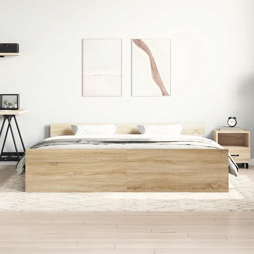 vidaXL Bed Frame without Mattress Sonoma Oak 160x200 cm