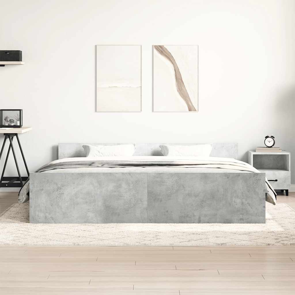 vidaXL Bed Frame without Mattress Concrete Grey 160x200 cm