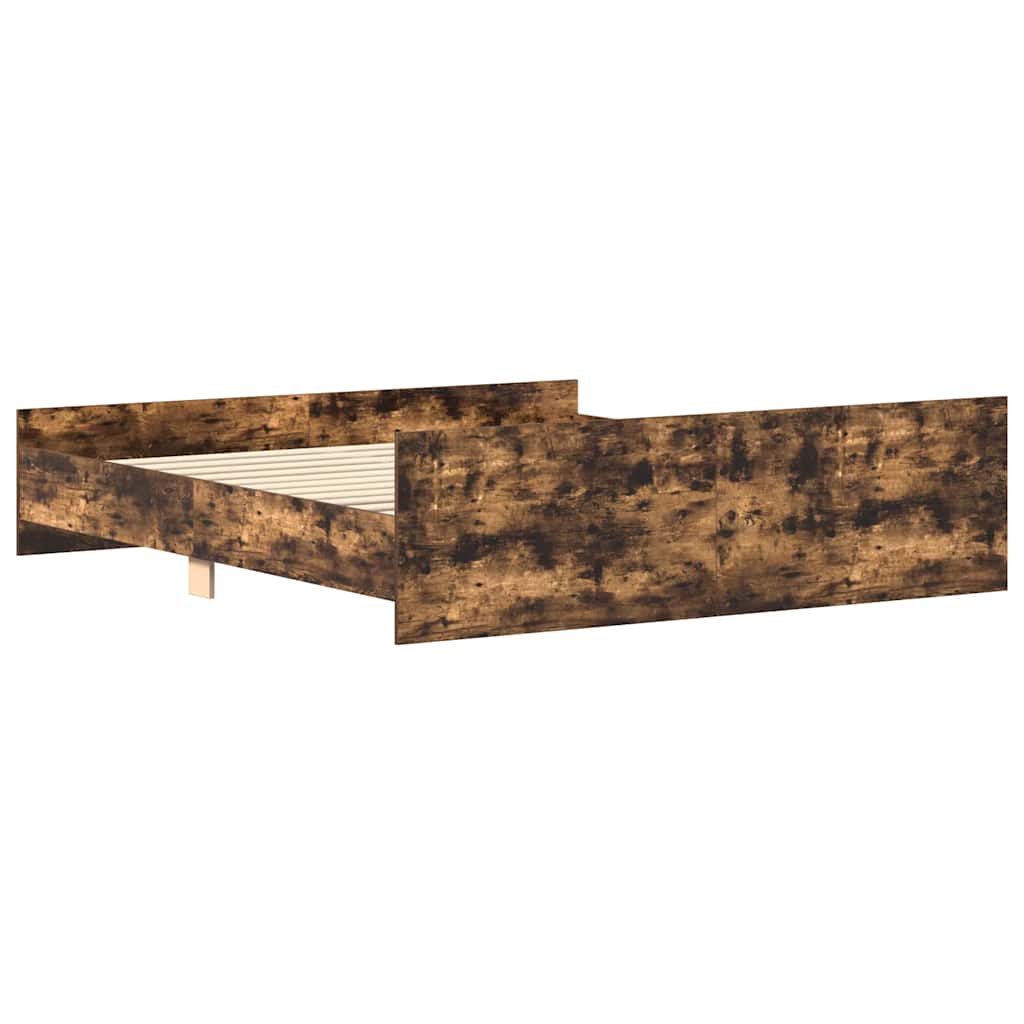 vidaXL Bed Frame without Mattress Smoked Oak 160x200 cm