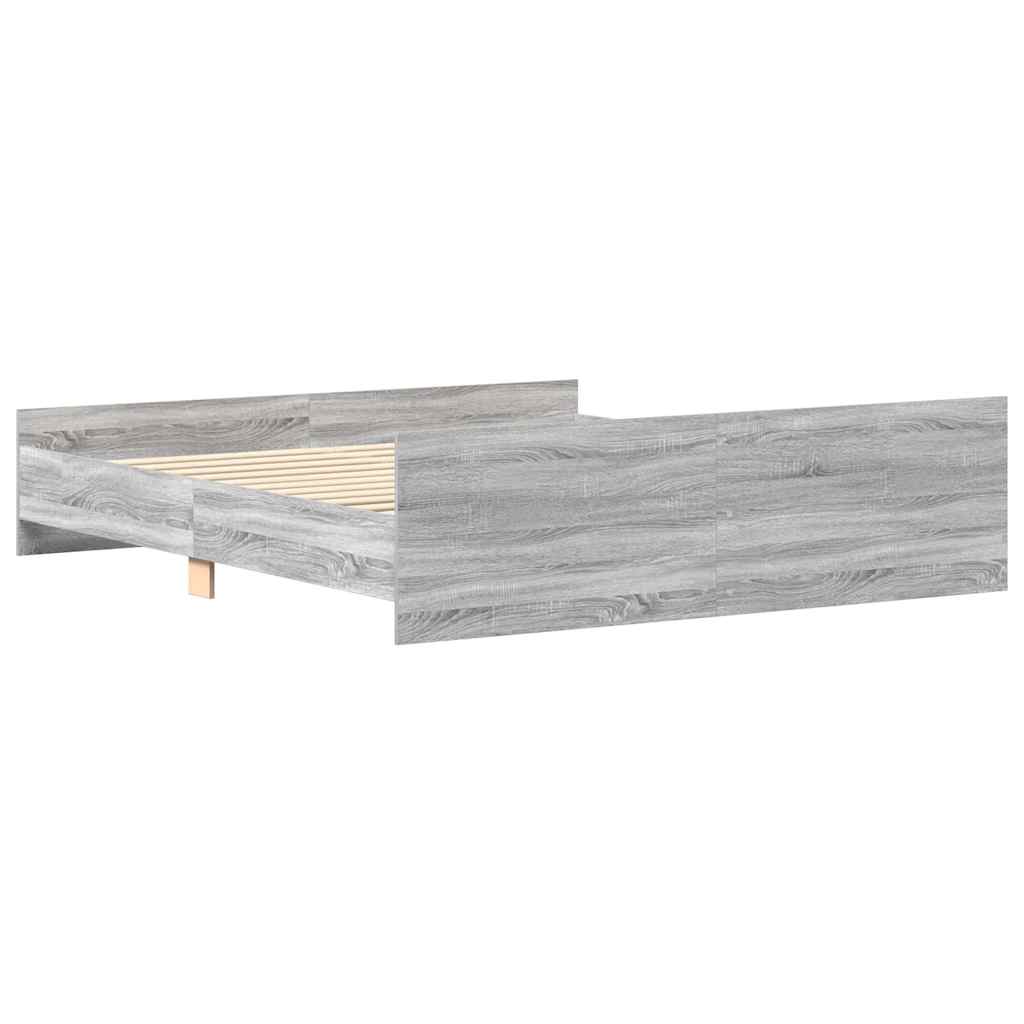 vidaXL Bed Frame without Mattress Grey Sonoma 160x200 cm