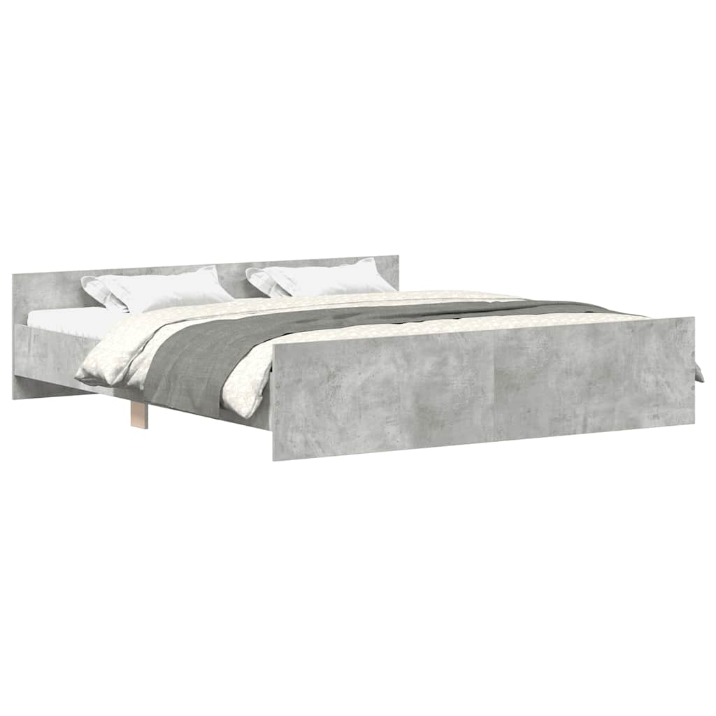 vidaXL Bed Frame without Mattress Concrete Grey 180x200 cm