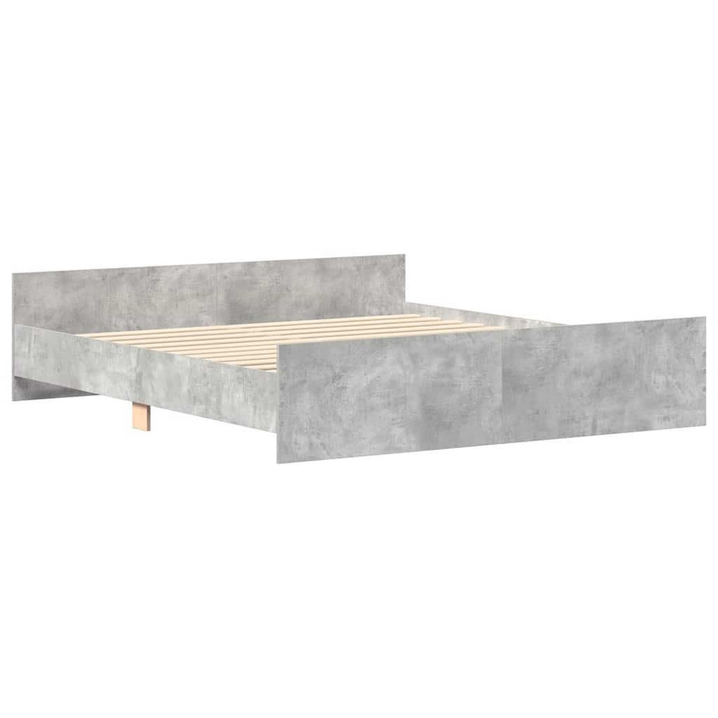 vidaXL Bed Frame without Mattress Concrete Grey 180x200 cm