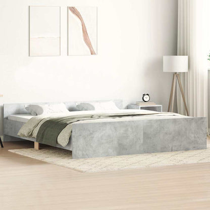 vidaXL Bed Frame without Mattress Concrete Grey 180x200 cm