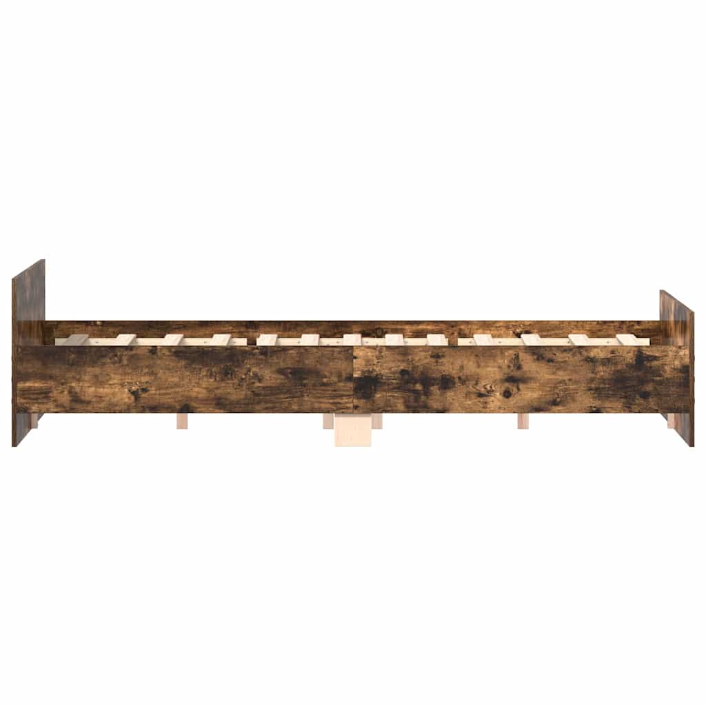 vidaXL Bed Frame without Mattress Smoked Oak 180x200 cm Super King