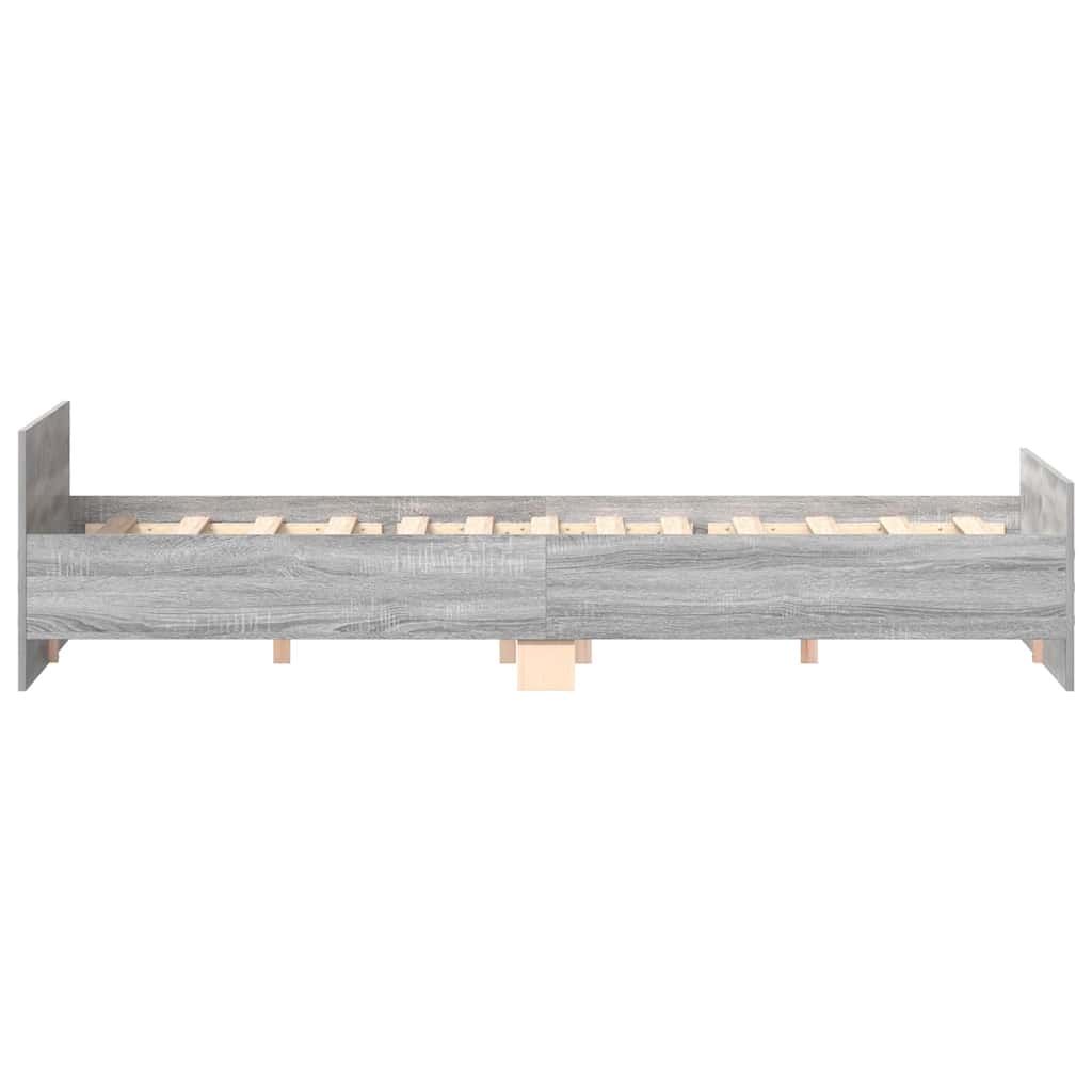 vidaXL Bed Frame without Mattress Grey Sonoma 180x200 cm Super King