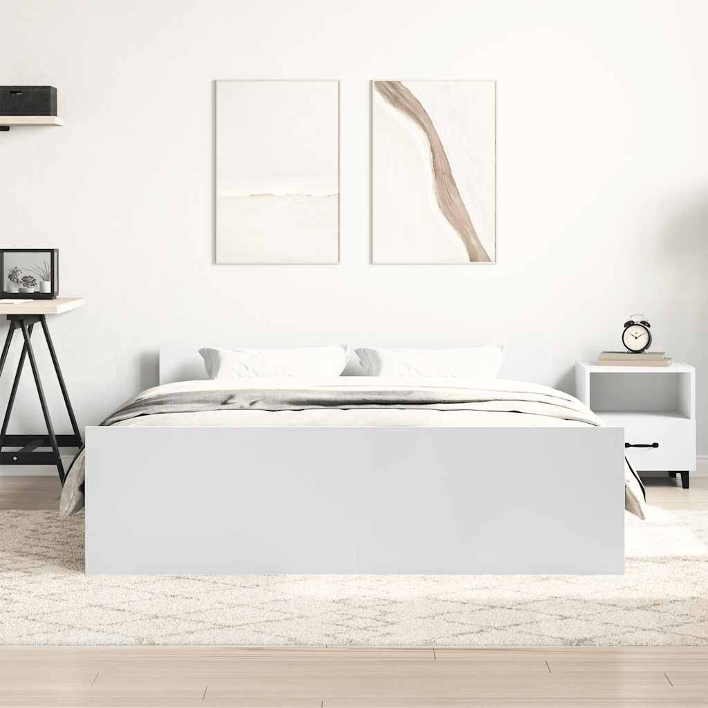vidaXL Bed Frame without Mattress White 120x190 cm