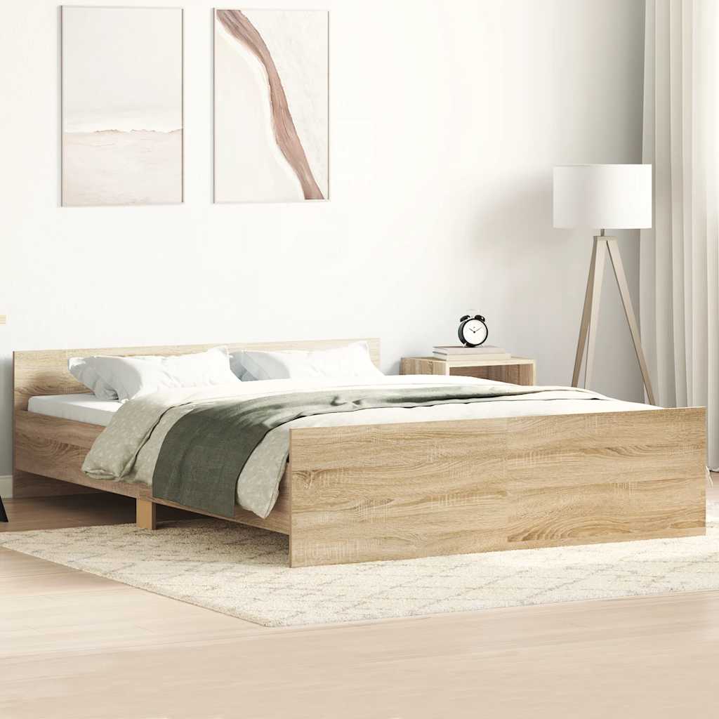 vidaXL Bed Frame without Mattress Sonoma Oak 120x190 cm