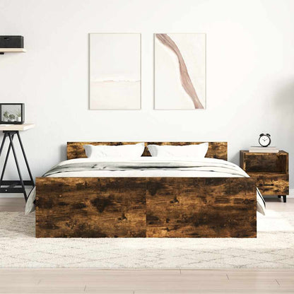 vidaXL Bed Frame without Mattress Smoked Oak 120x190 cm
