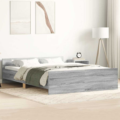 vidaXL Bed Frame without Mattress Grey Sonoma 120x190 cm Small Double