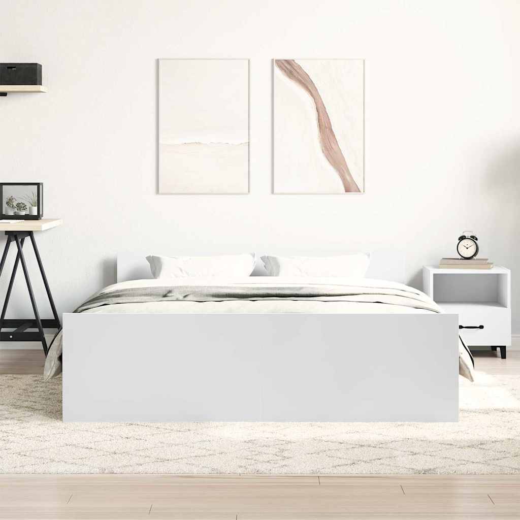 vidaXL Bed Frame without Mattress White 140x190 cm