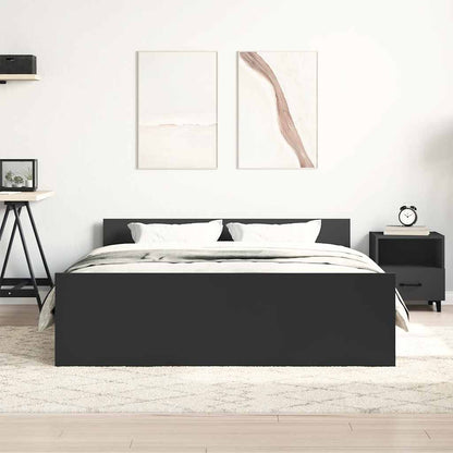 vidaXL Bed Frame without Mattress Black 140x190 cm