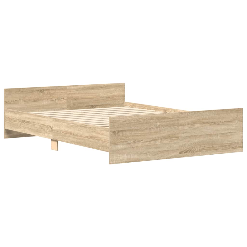 vidaXL Bed Frame without Mattress Sonoma Oak 140x190 cm