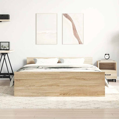 vidaXL Bed Frame without Mattress Sonoma Oak 140x190 cm