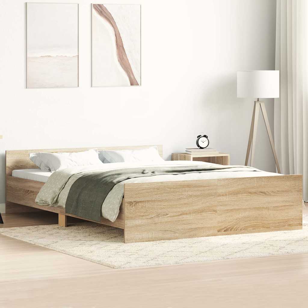 vidaXL Bed Frame without Mattress Sonoma Oak 140x190 cm