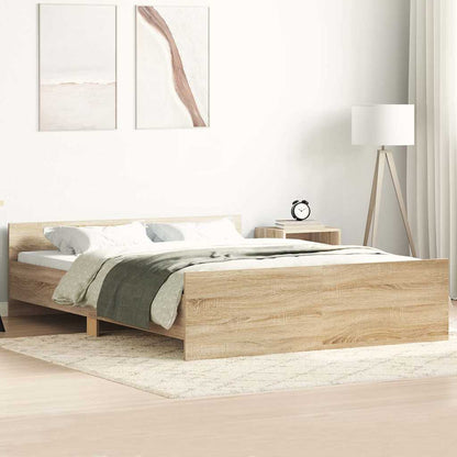 vidaXL Bed Frame without Mattress Sonoma Oak 140x190 cm