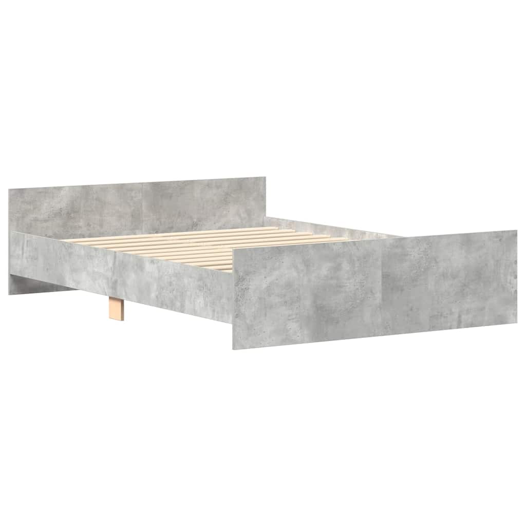 vidaXL Bed Frame without Mattress Concrete Grey 140x190 cm