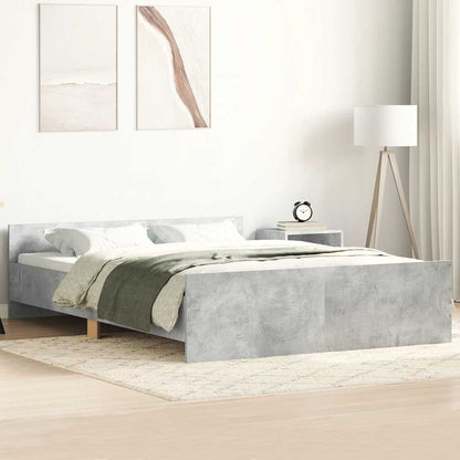 vidaXL Bed Frame without Mattress Concrete Grey 140x190 cm