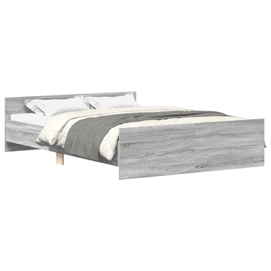 vidaXL Bed Frame without Mattress Grey Sonoma 140x190 cm