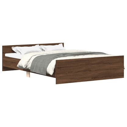 vidaXL Bed Frame without Mattress Brown Oak 140x190 cm