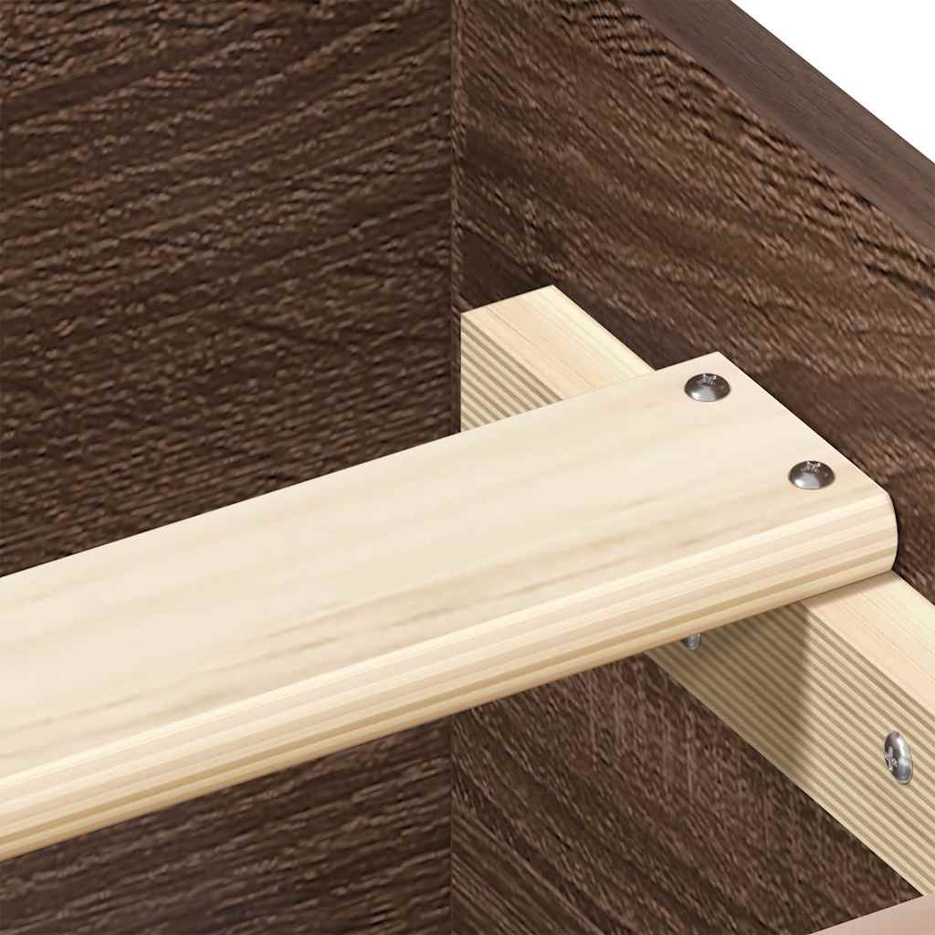 vidaXL Bed Frame without Mattress Brown Oak 140x190 cm