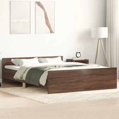 vidaXL Bed Frame without Mattress Brown Oak 140x190 cm