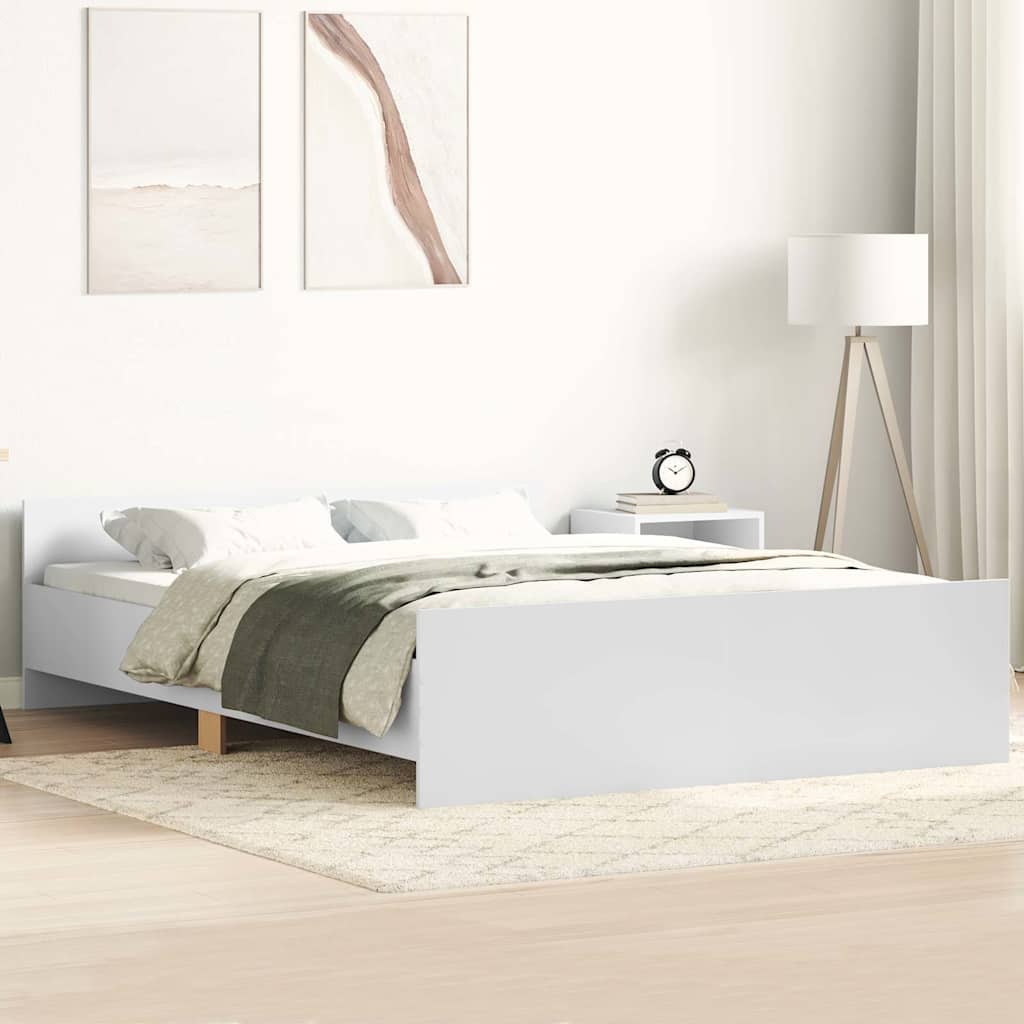 vidaXL Bed Frame without Mattress White 135x190 cm