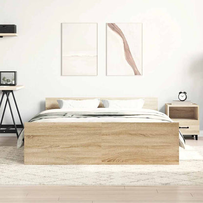 vidaXL Bed Frame without Mattress Sonoma Oak 135x190 cm