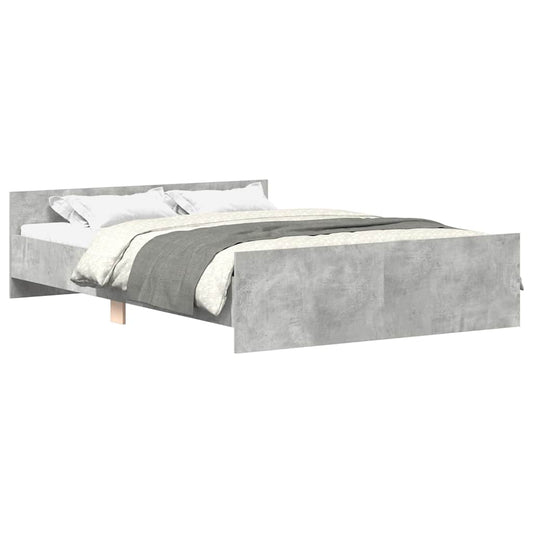 vidaXL Bed Frame without Mattress Concrete Grey 135x190 cm