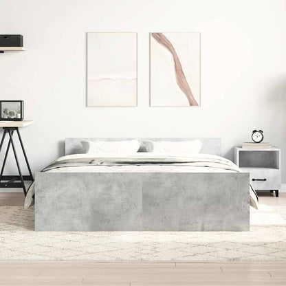 vidaXL Bed Frame without Mattress Concrete Grey 135x190 cm