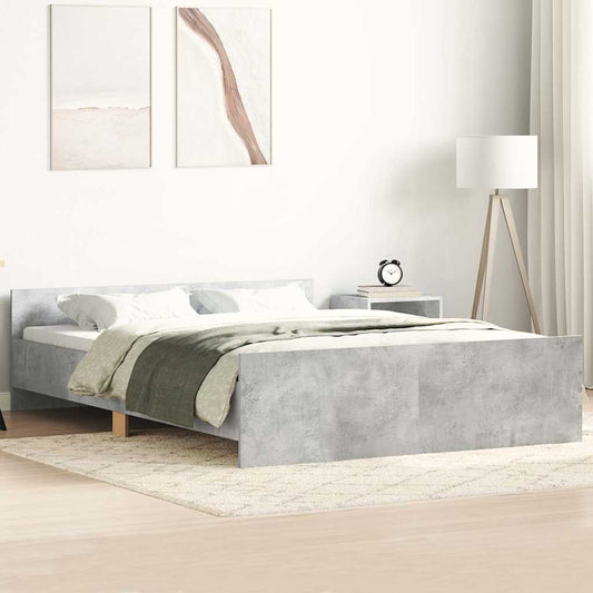 vidaXL Bed Frame without Mattress Concrete Grey 135x190 cm