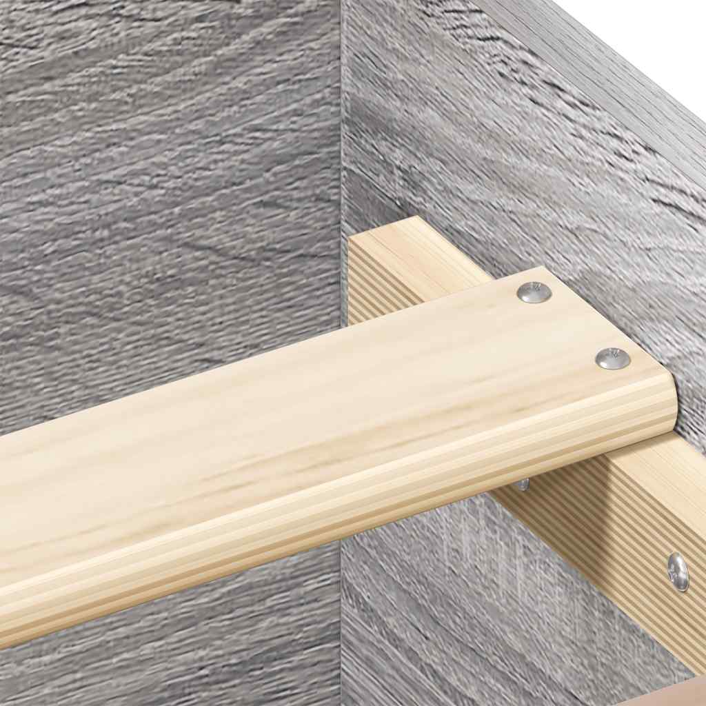 vidaXL Bed Frame without Mattress Grey Sonoma 135x190 cm