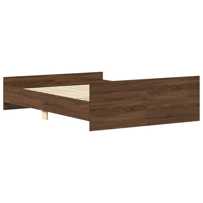 vidaXL Bed Frame without Mattress Brown Oak 135x190 cm