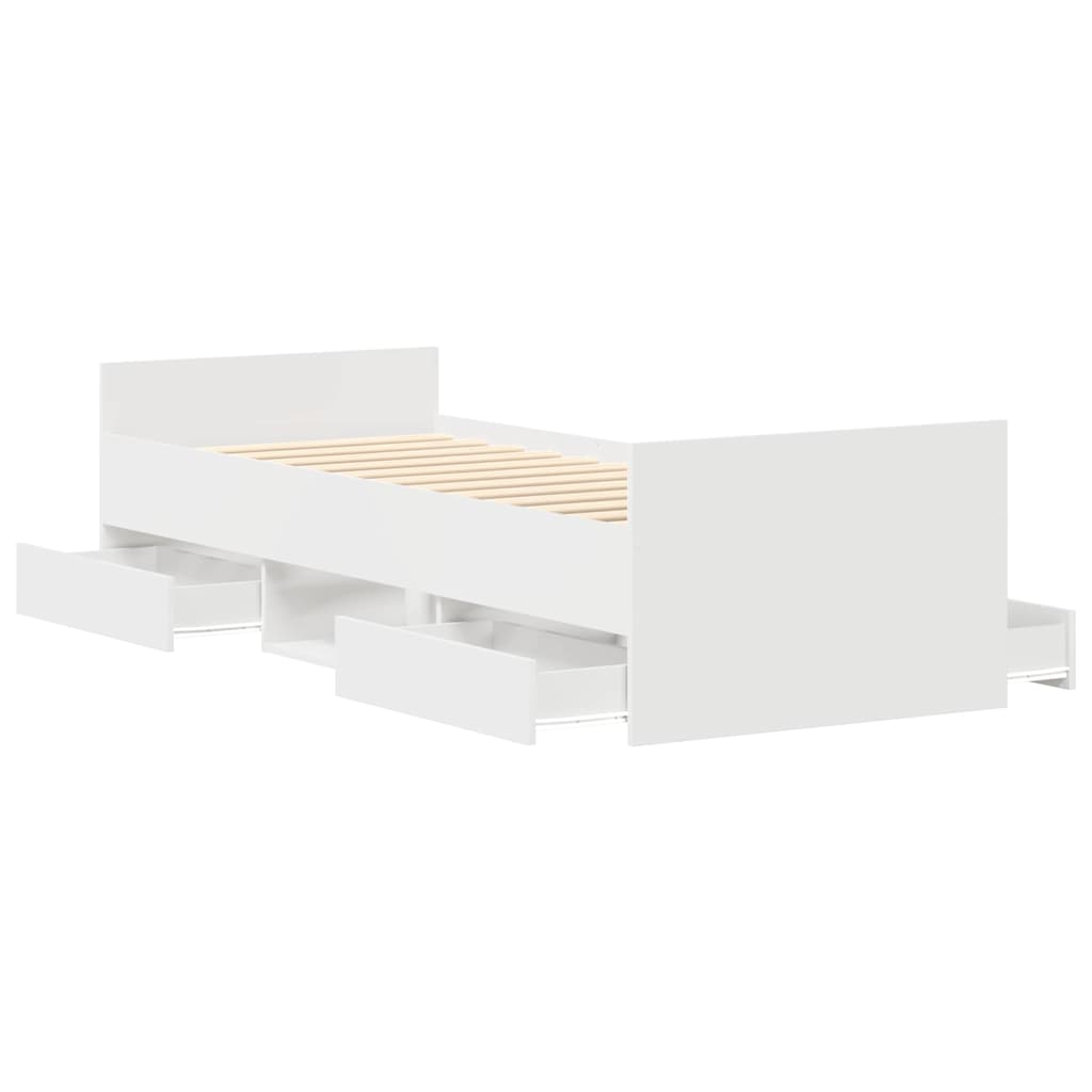 vidaXL Bed Frame without Mattress White 100x200 cm