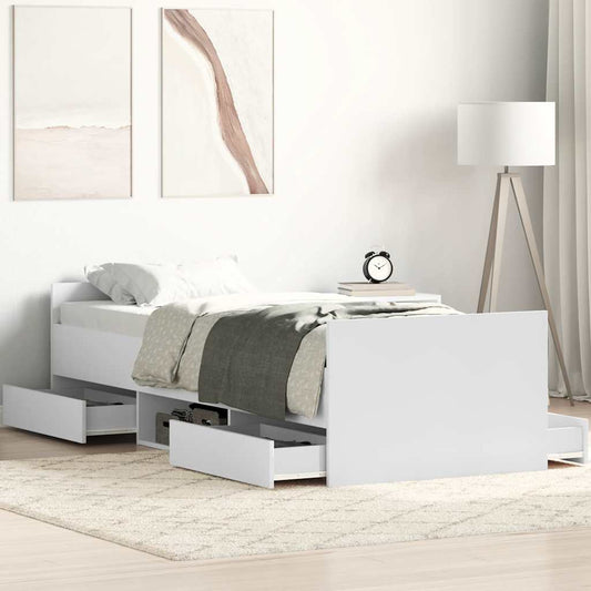 vidaXL Bed Frame without Mattress White 100x200 cm